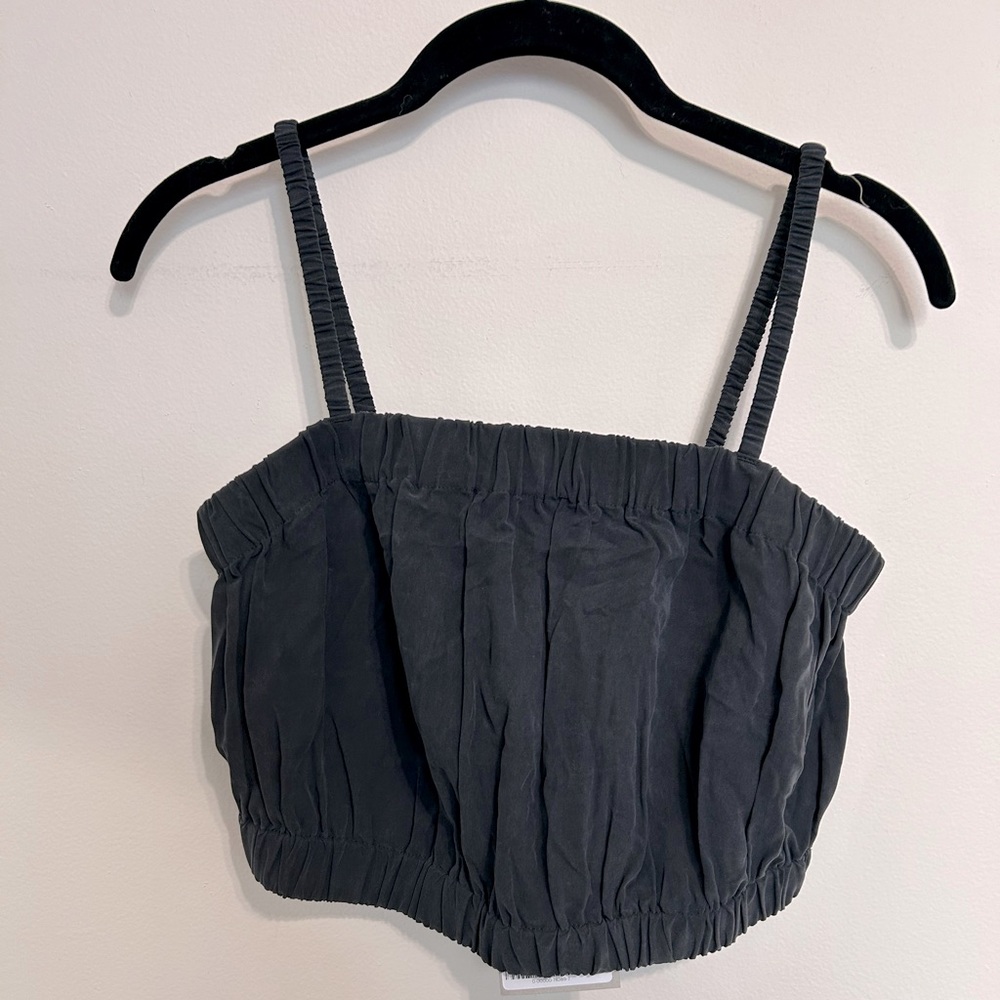 *Everlane* NWT Black Silk Cropped Cami, Small